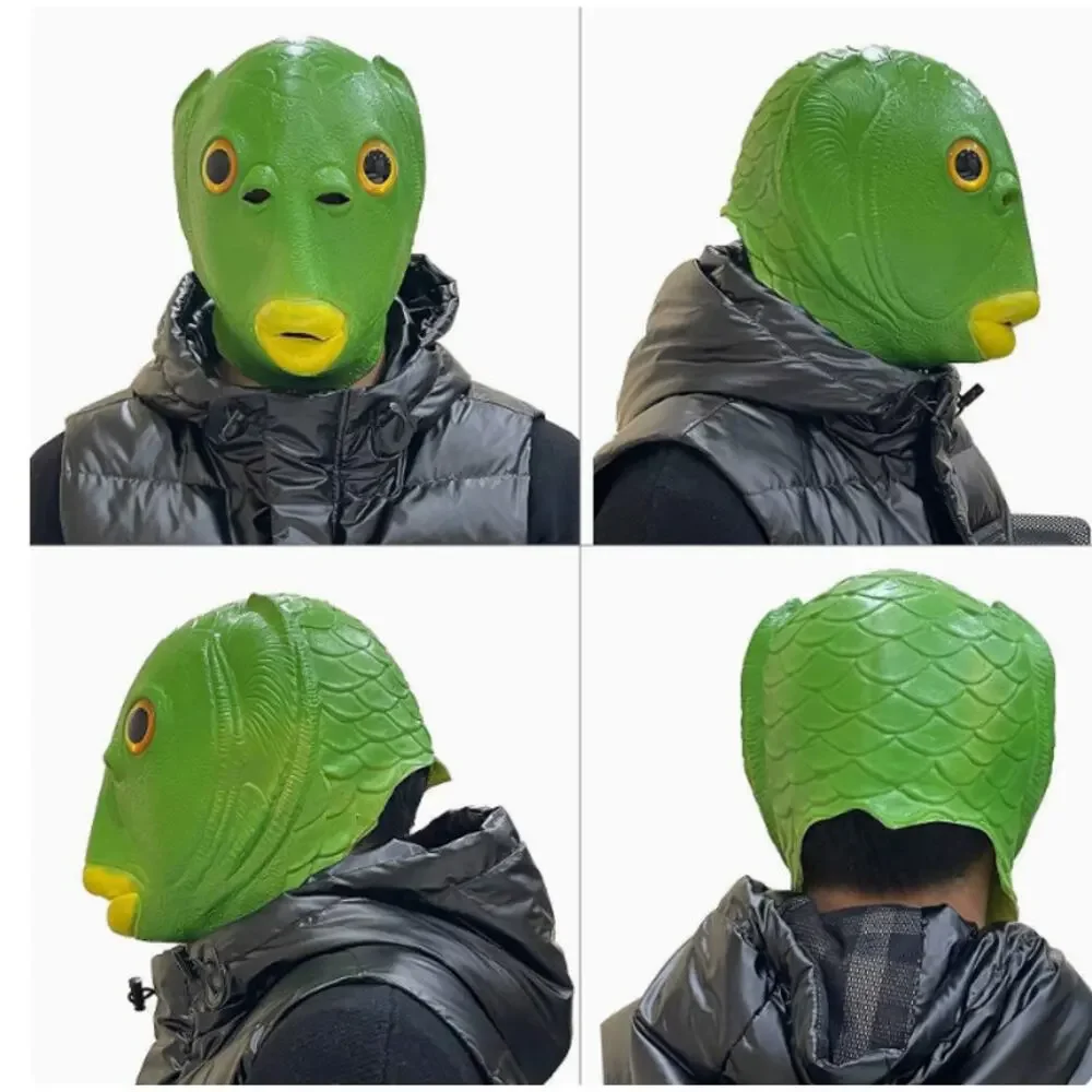 Green Fish Full Face Mask | Cosplay Party Headgear Set